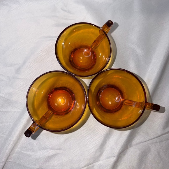 Other - 3 MCM Vintage Amber Glass Tea/Punch Cups